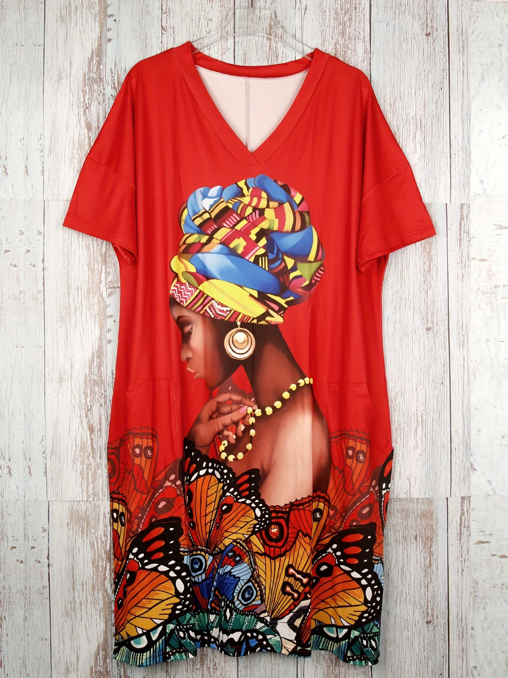 Afro Queen Butterfly Graphic Dress