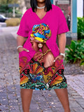 Afro Queen Butterfly Graphic Dress