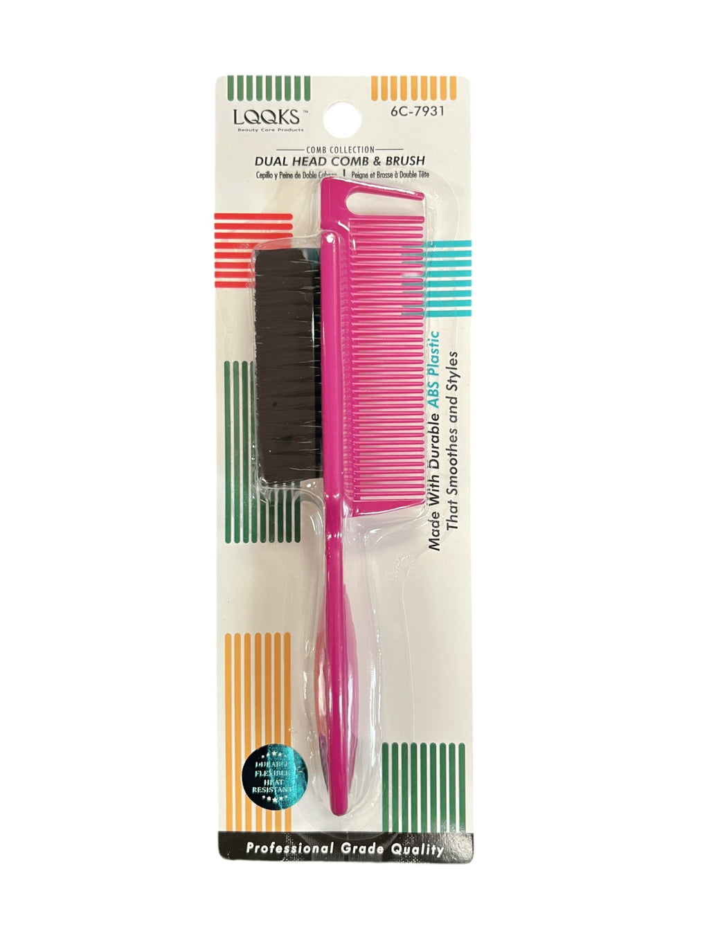 LQQKS DUAL HEAD COMB & BRUSH ABS 1PC